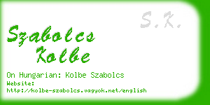 szabolcs kolbe business card